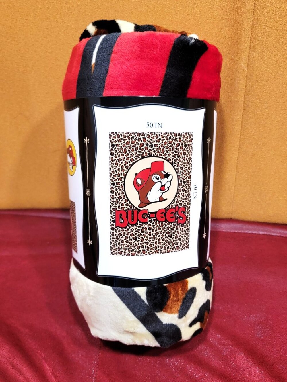 Buc-ee's Red Leopard Blanket